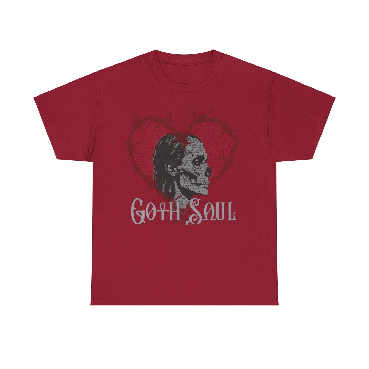 Bones Unisex Heavy Cotton Tee with Red Design (US)