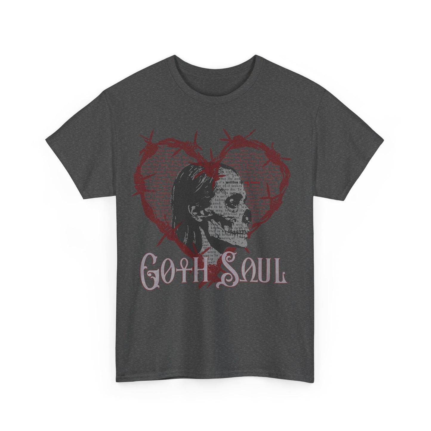 Bones Unisex Heavy Cotton Tee with Red Design (US)