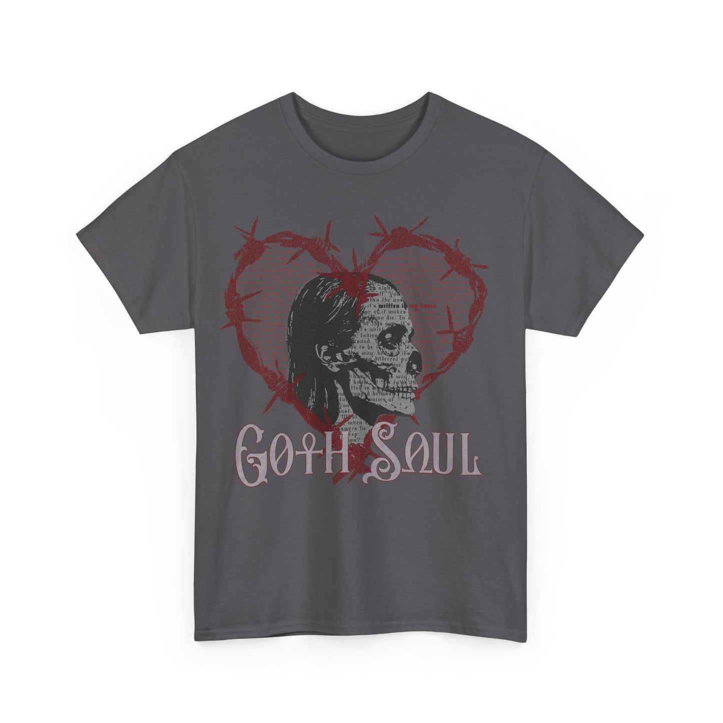 Bones Unisex Heavy Cotton Tee with Red Design (US)