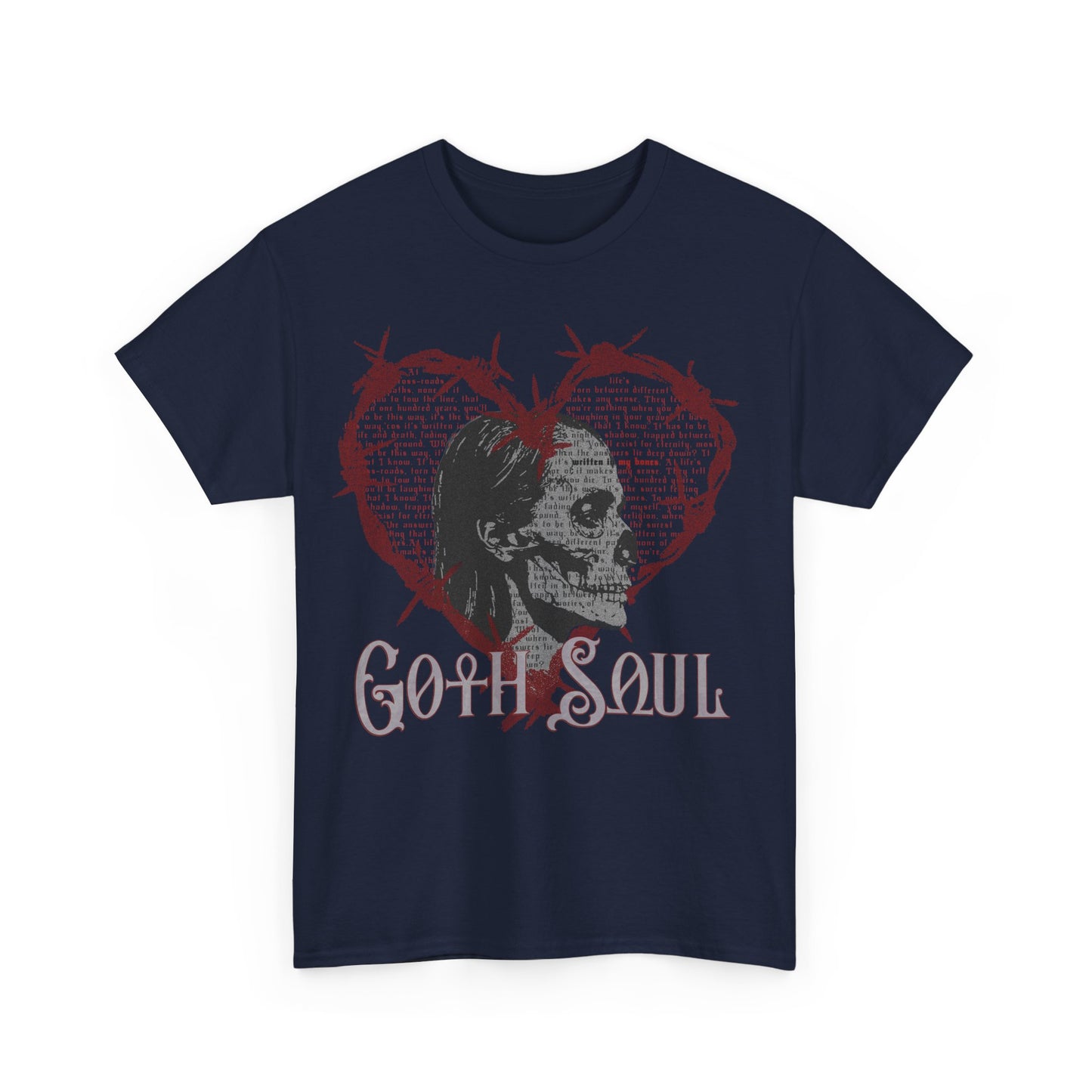 Bones Unisex Heavy Cotton Tee with Red Design (US)