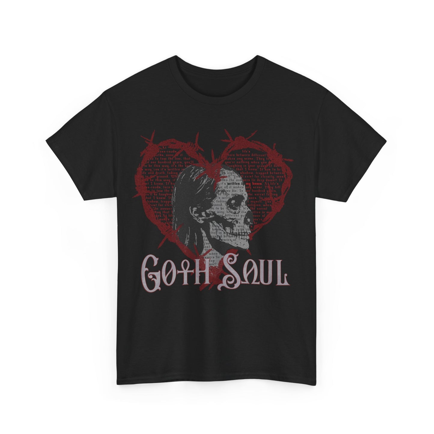 Bones Unisex Heavy Cotton Tee with Red Design (US)