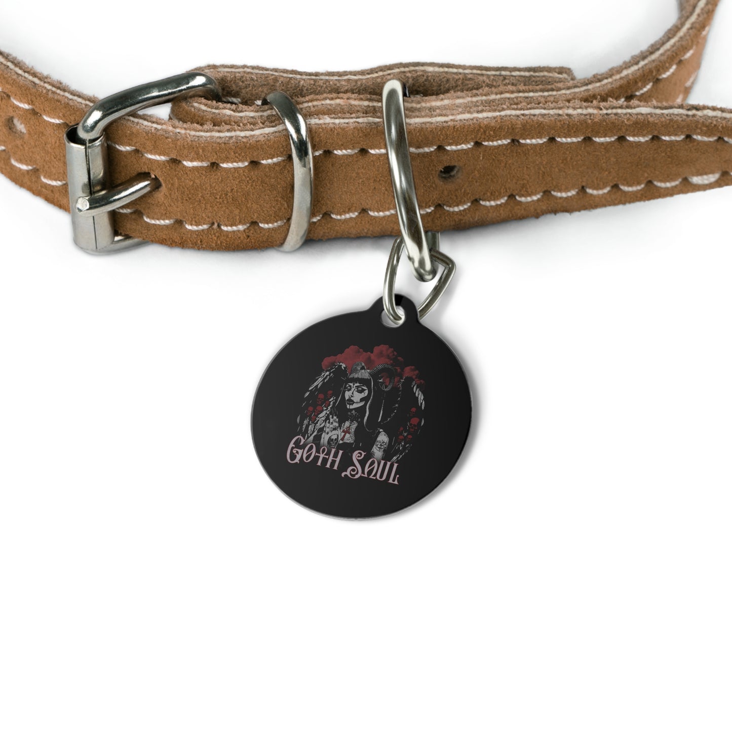 Valkyrie Personalized Pet Tag with Red Design (USA)