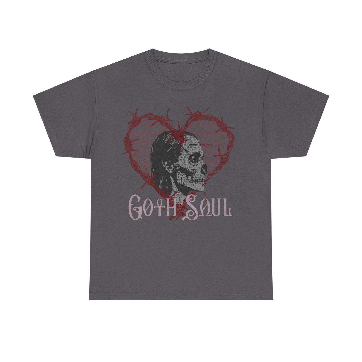 Bones Unisex Heavy Cotton Tee with Red Design (US)