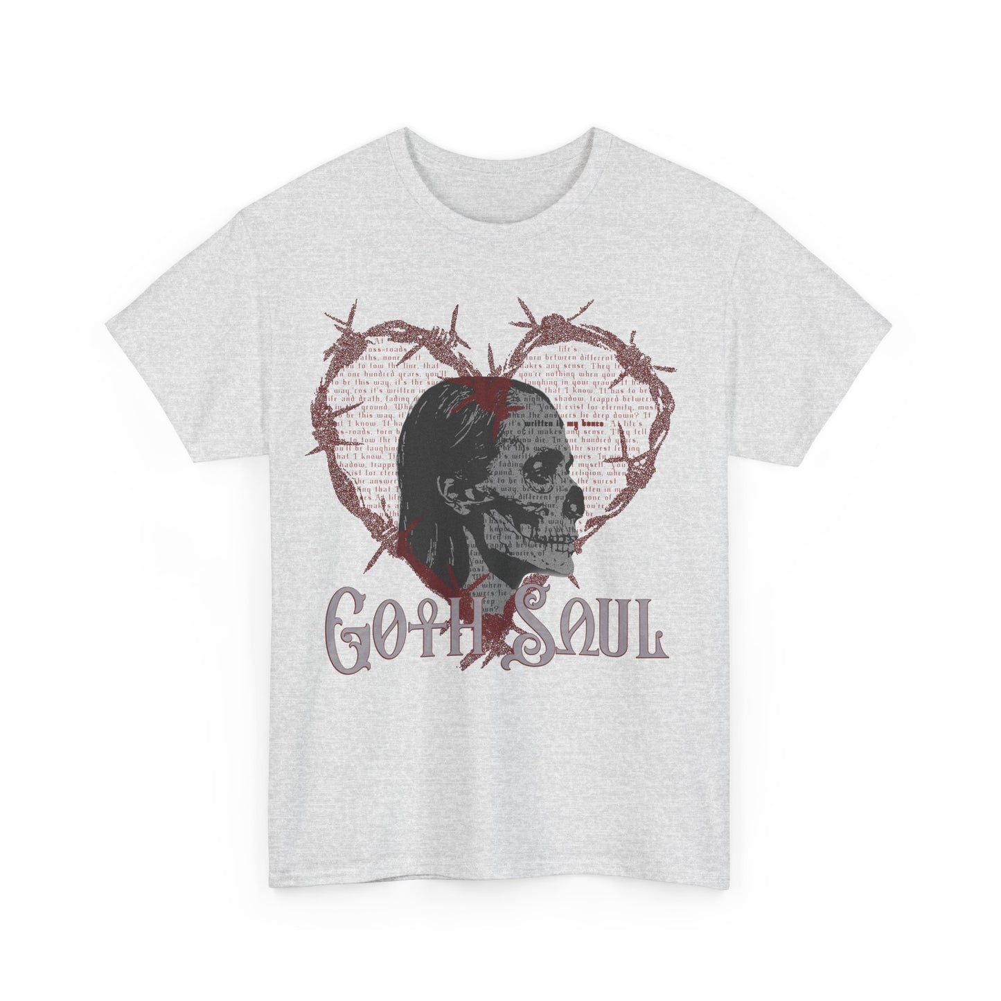 Bones Unisex Heavy Cotton Tee with Red Design (US)