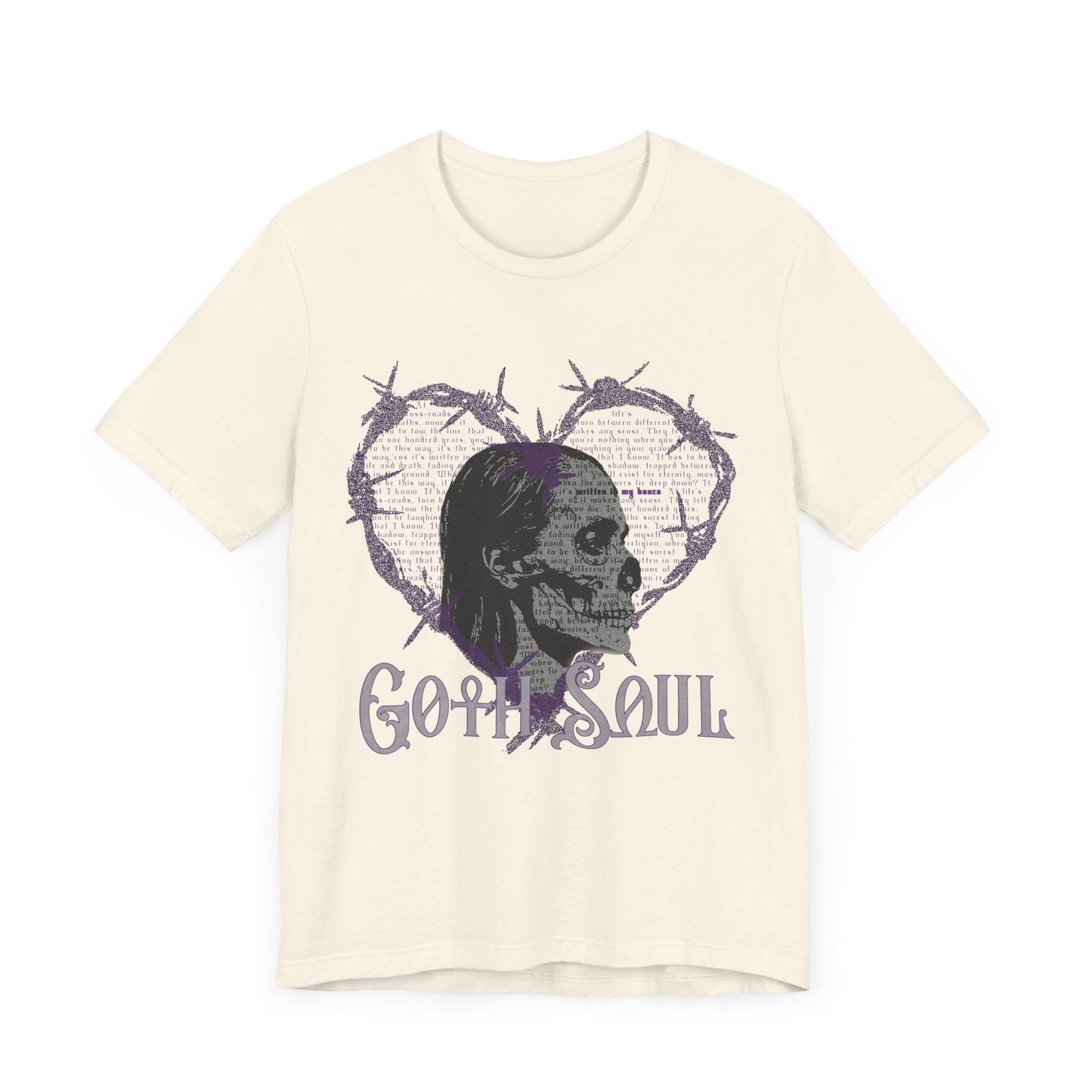 Bones Unisex Jersey Short Sleeve Tee with Purple Design (USA)