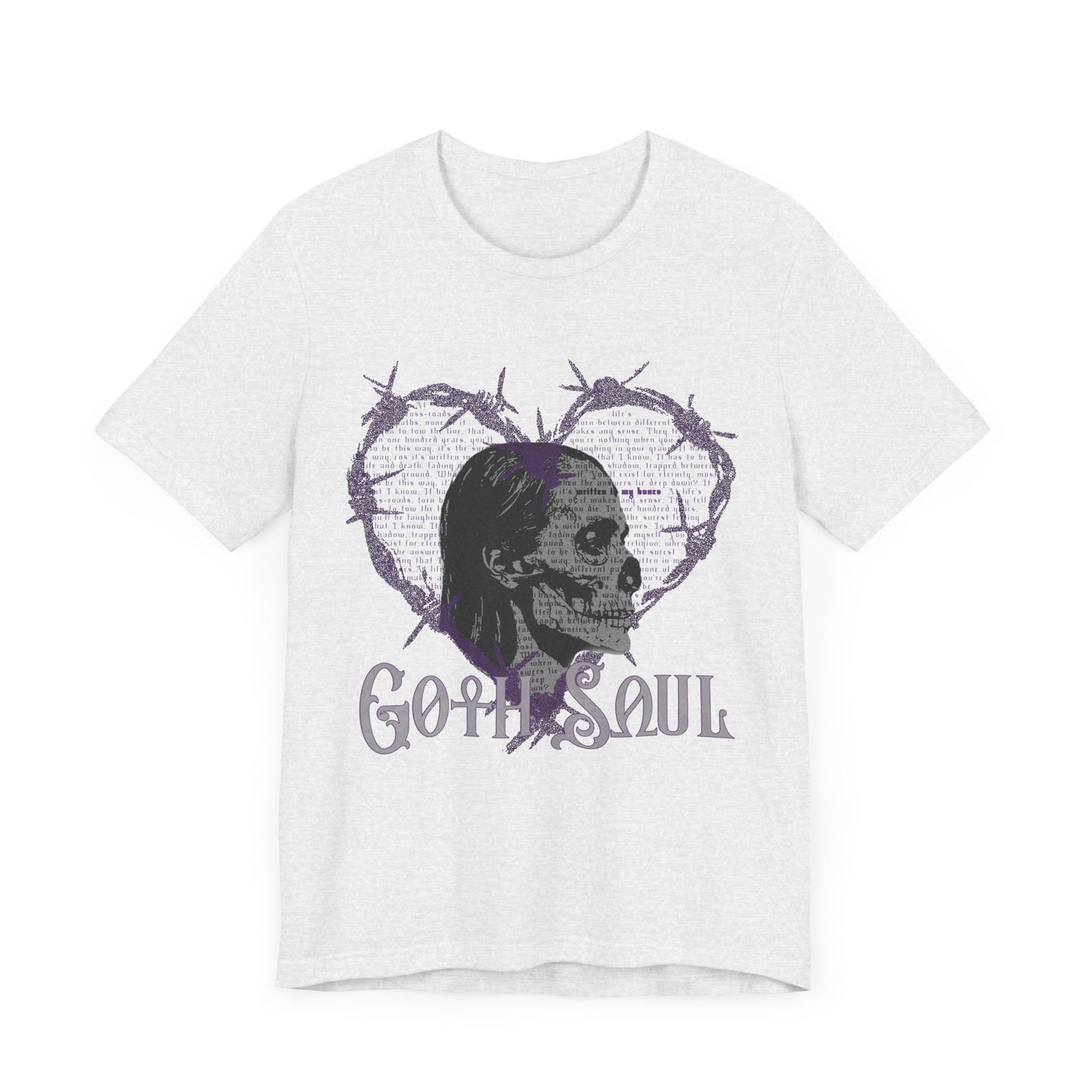 Bones Unisex Jersey Short Sleeve Tee with Purple Design (USA)