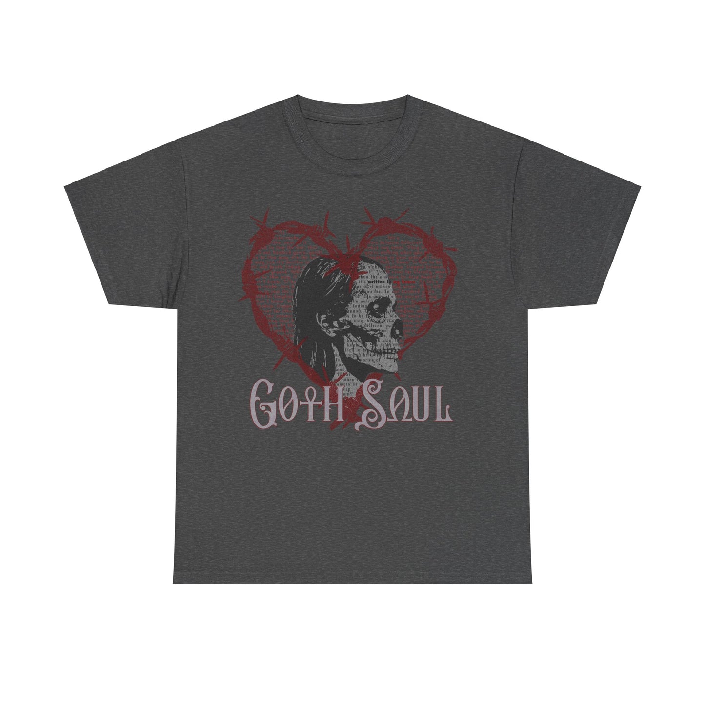 Bones Unisex Heavy Cotton Tee with Red Design (US)