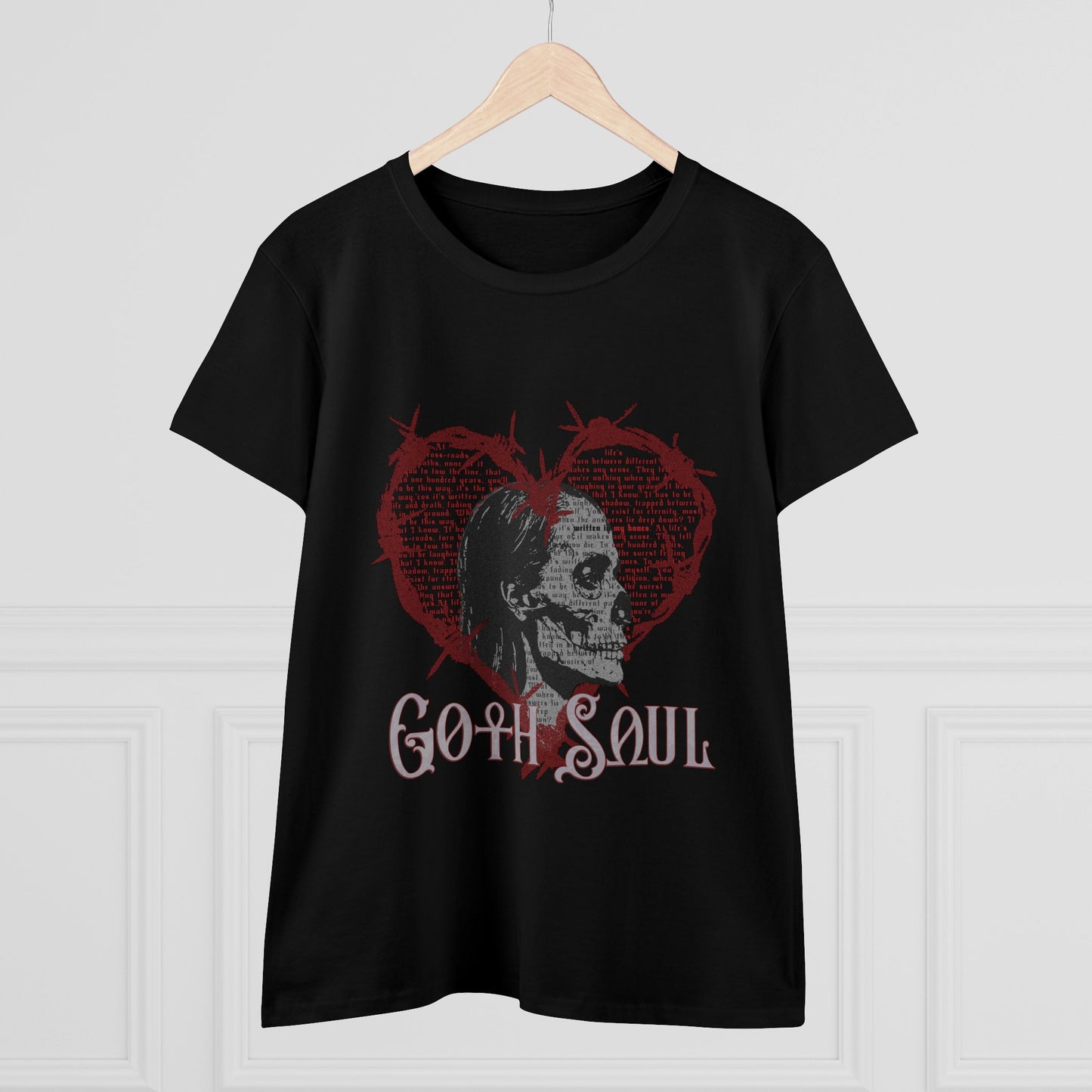 Bones Women's Midweight Cotton Tee with Red Design (USA)