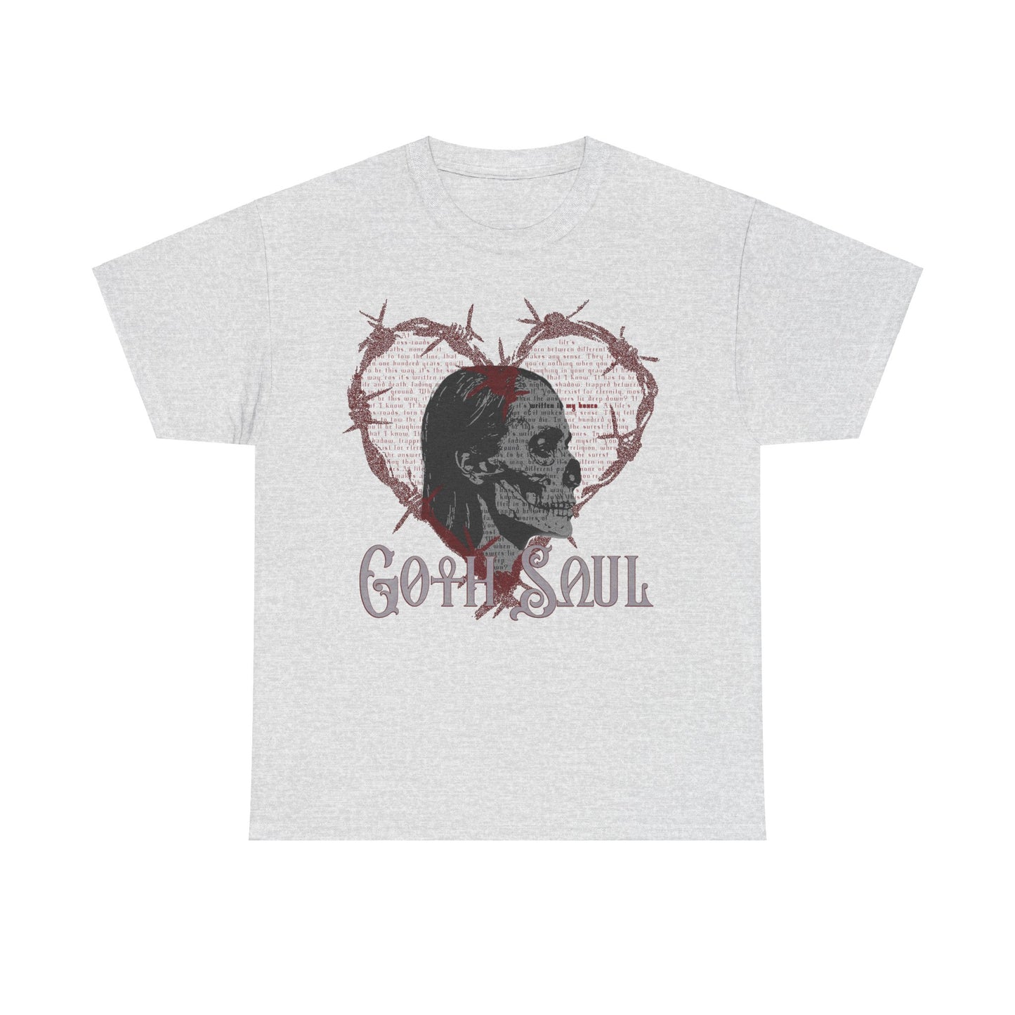 Bones Unisex Heavy Cotton Tee with Red Design (US)