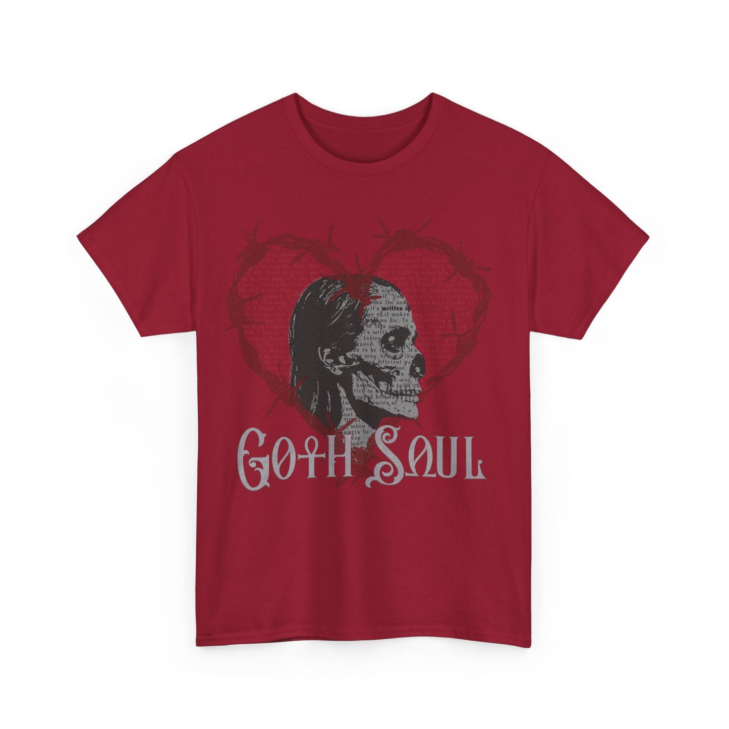 Bones Unisex Heavy Cotton Tee with Red Design (US)