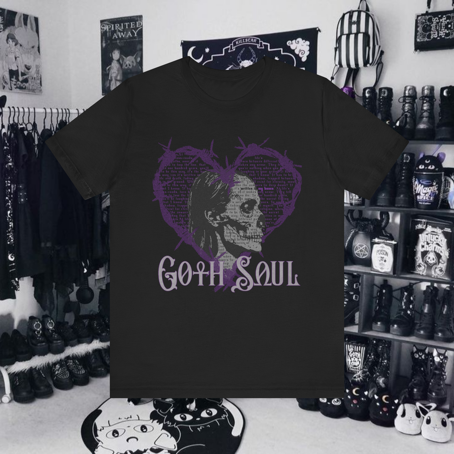 Bones Unisex Jersey Short Sleeve Tee with Purple Design (USA)