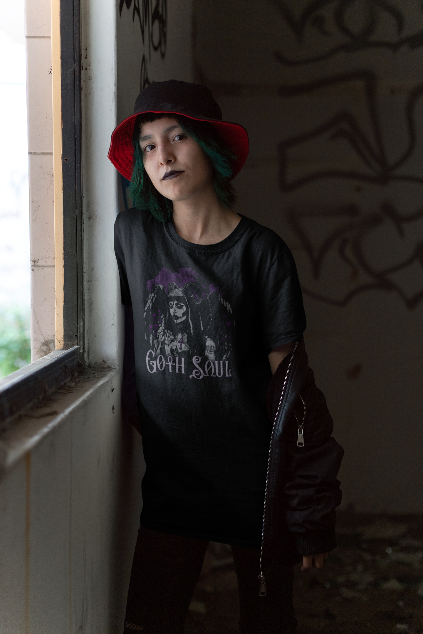 Valkyrie Unisex Black Jersey Short Sleeve Tee with Purple Design (USA)