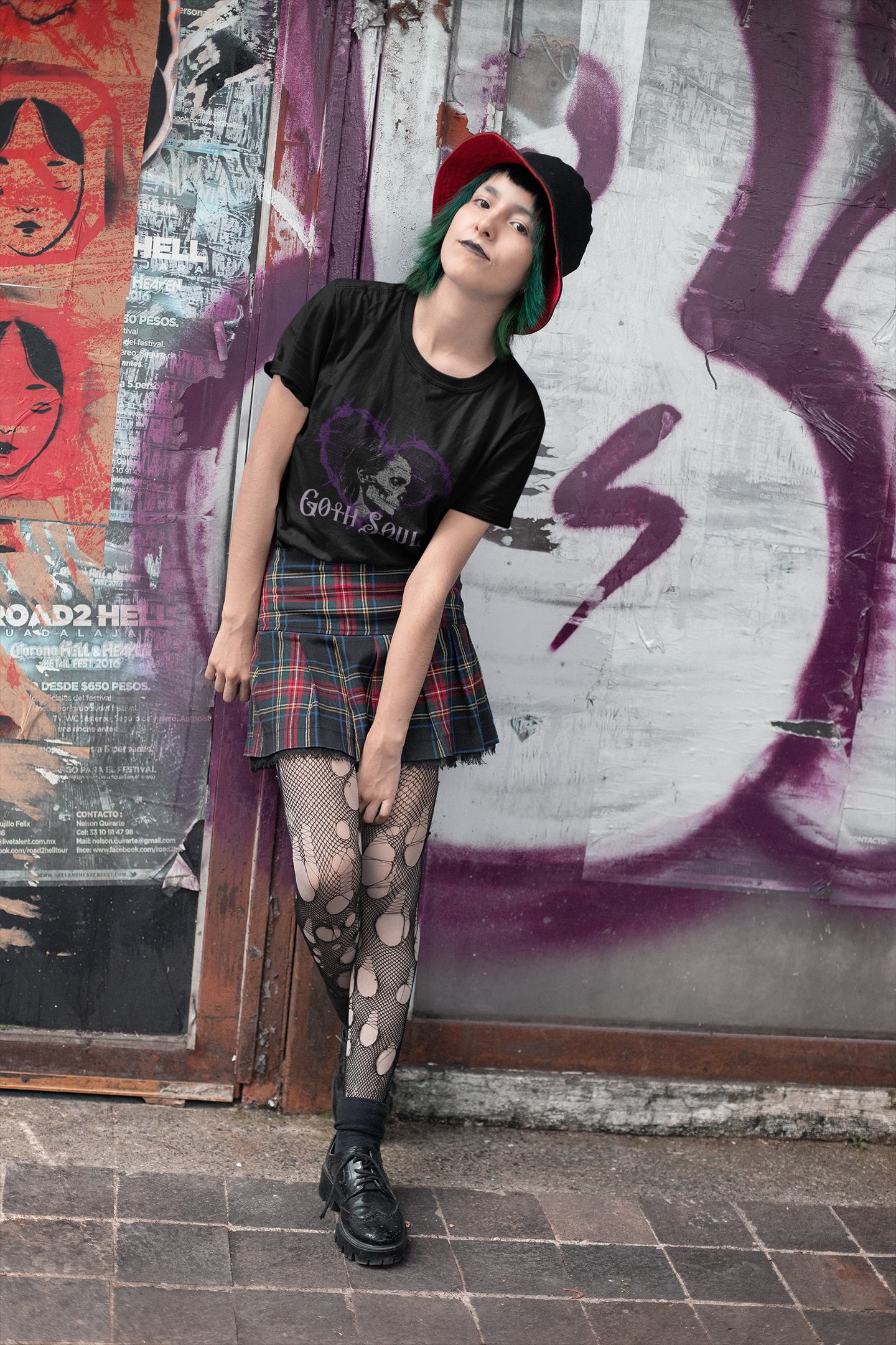 Bones Unisex Jersey Short Sleeve Tee with Purple Design (USA)