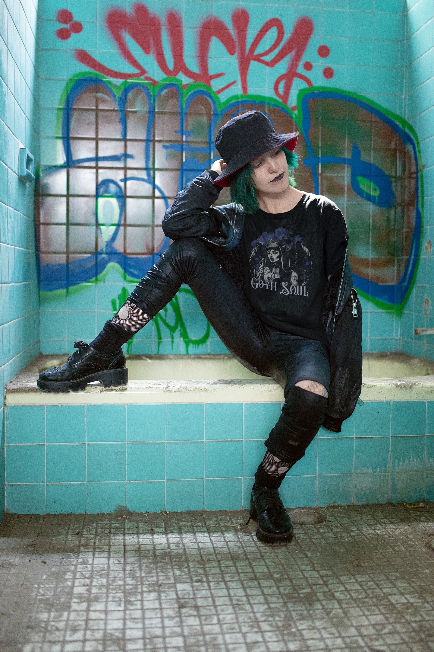 Valkyrie Unisex Black Jersey Short Sleeve Tee with Blue Design (USA)