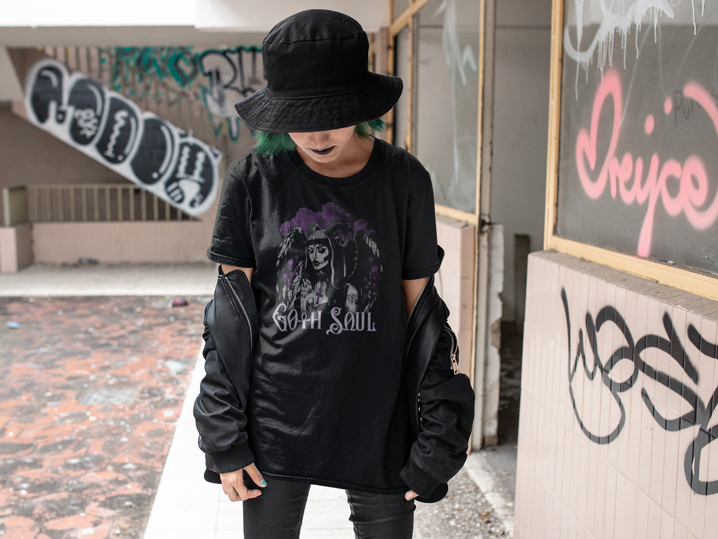 Valkyrie Unisex Black Jersey Short Sleeve Tee with Purple Design (USA)