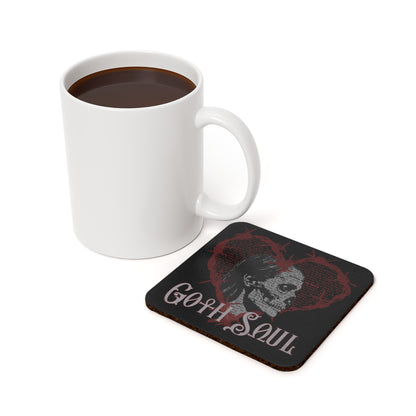Bones Cork Back Coaster with Red Design (US)