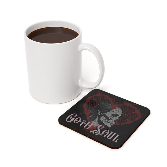 Bones Cork Back Coaster with Red Design (US)