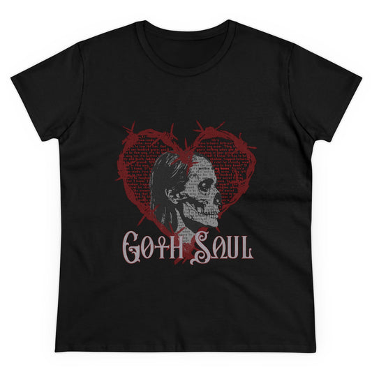 Bones Women's Midweight Cotton Tee with Red Design (USA)