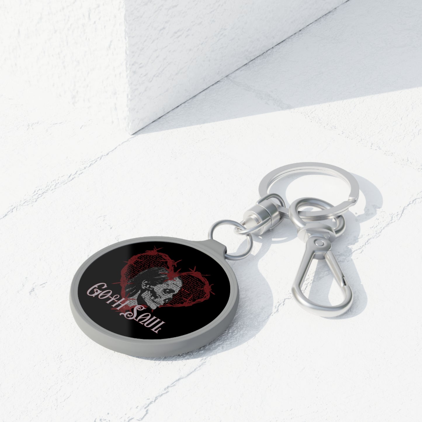 Bones Keyring Tag with Red Design (USA)