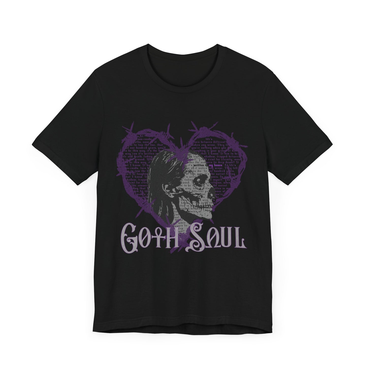 Bones Unisex Jersey Short Sleeve Tee with Purple Design (USA)
