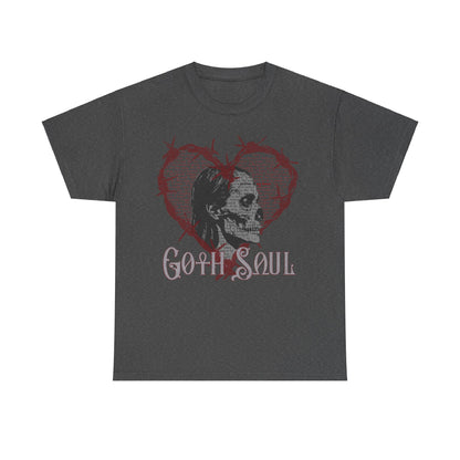 Bones Unisex Heavy Cotton Tee with Red Design (US)