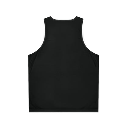 Valkyrie Unisex Black Tank Top (AOP) with Red Design (USA)