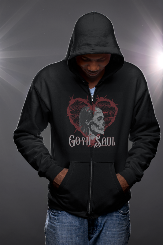 Bones Unisex Heavy Blend™ Full Zip Hooded Sweatshirt with Red Design (USA)