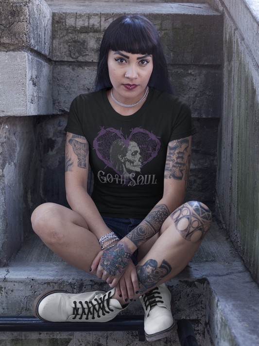 Bones Women's Midweight Cotton Tee with Purple Design (USA)